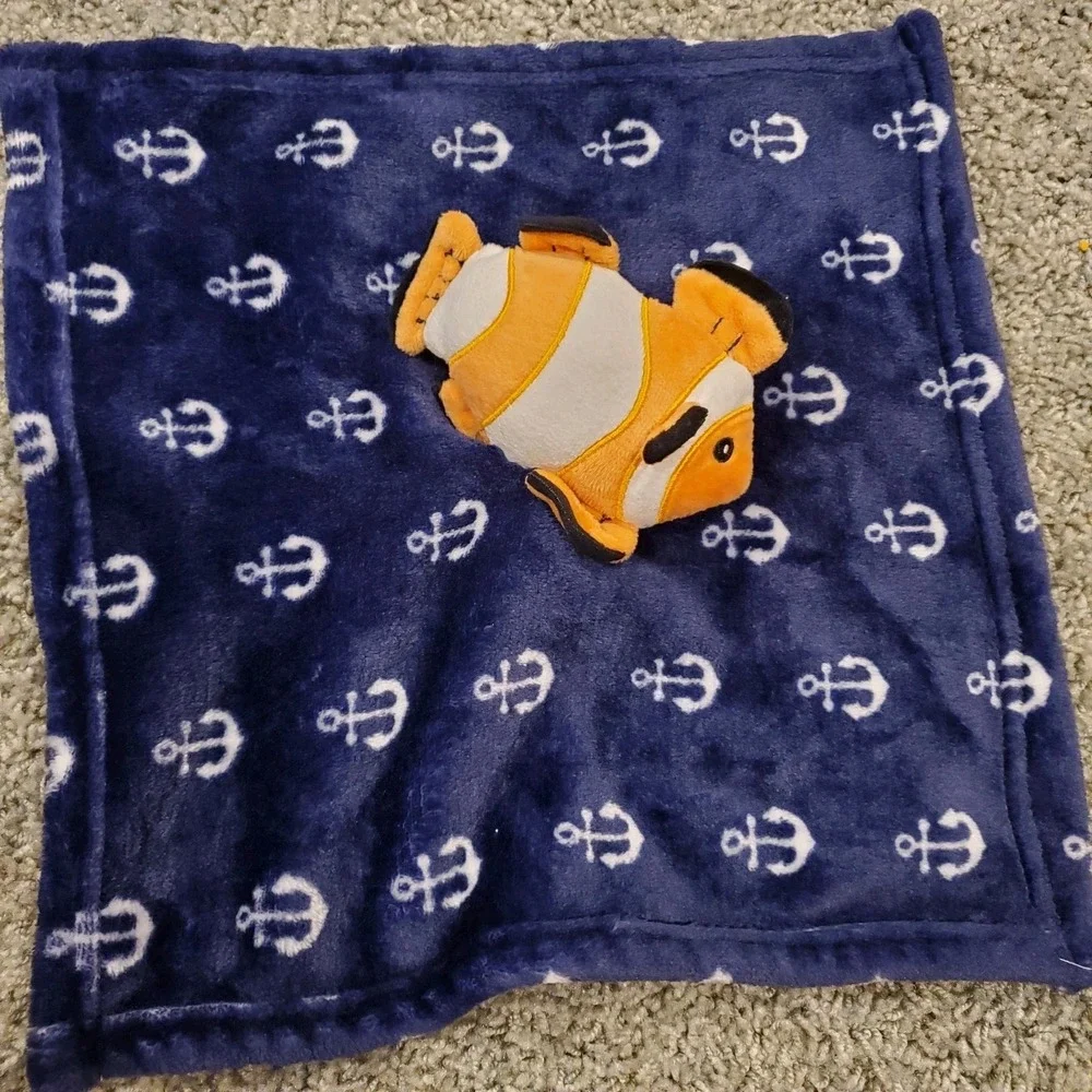 HB Hudson Baby Clown Fish Anchor Security Blanket Plush Toy Lovey‎